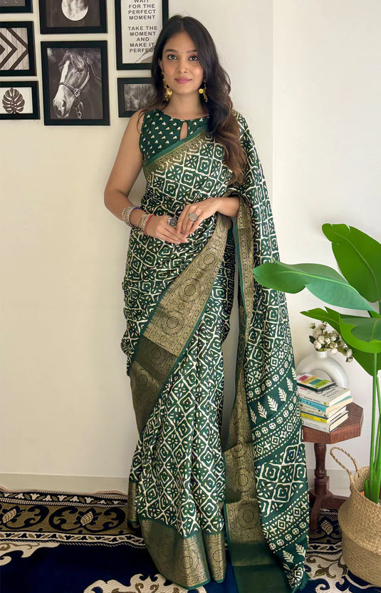 Villagius Partywear Pashmina Silk Saree - Buy @ ₹1499. Apply Code VILLA25 at checkout