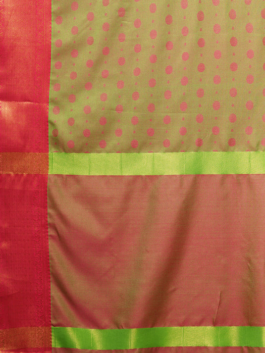 VILLAGIUS Embellished, Self Design, Woven Mysore Cotton Silk Saree