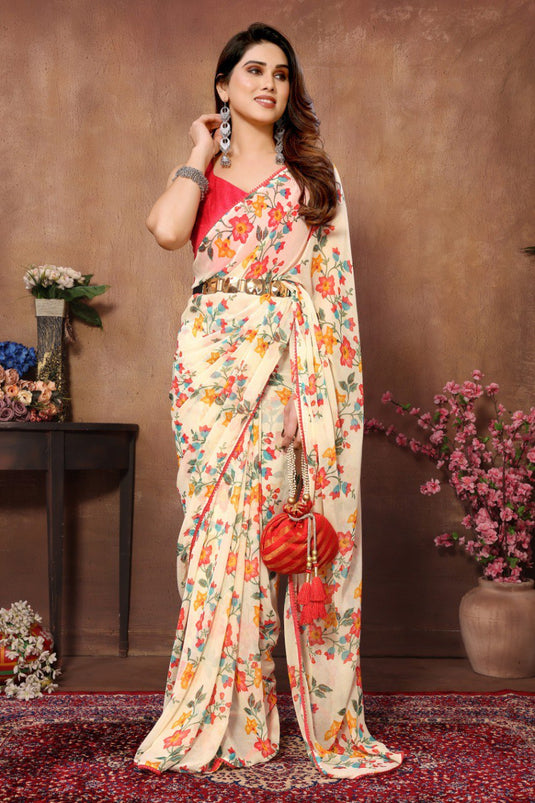 Ready to Wear Georgette Multi Color Saree