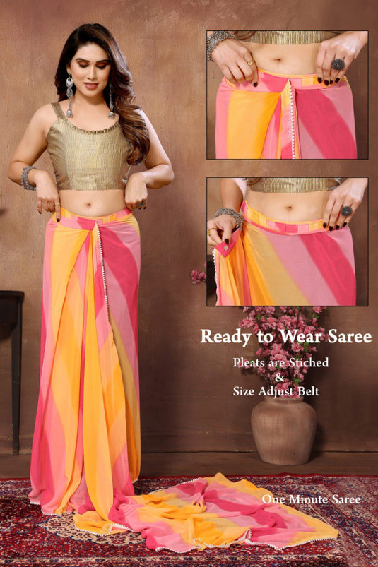 Ready to Wear Georgette Multi Color Saree