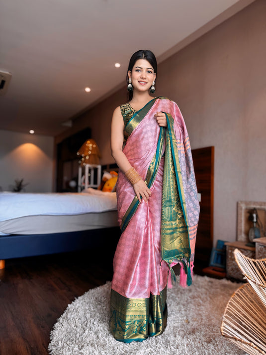 Most Loved 💋 Cotton Silk Jaccaurd Shubh Saree - Perfect for Festive Wear