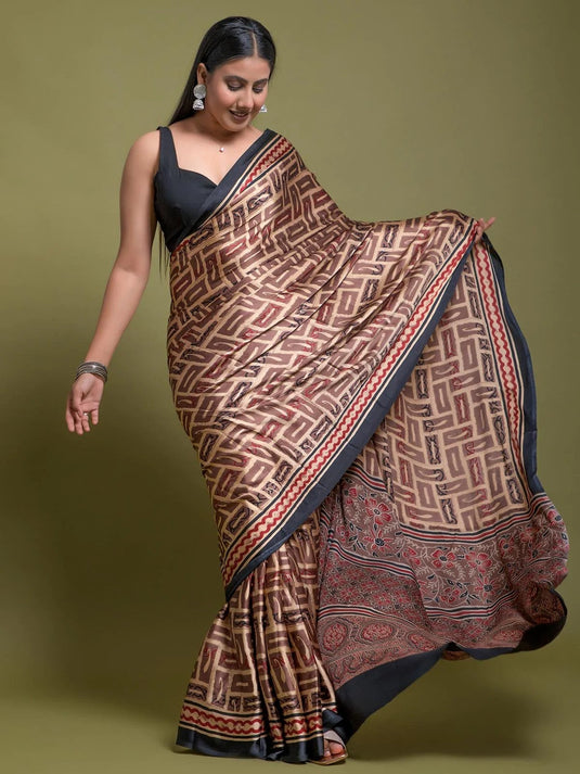 party wear satin silk saree