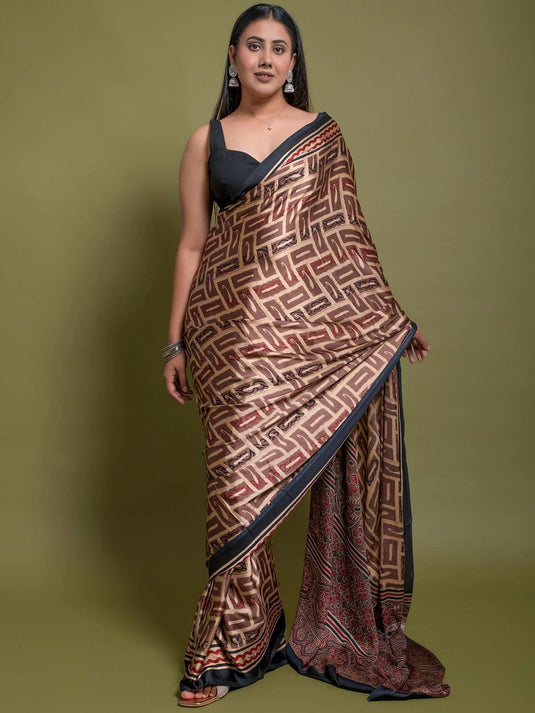 party wear satin silk saree