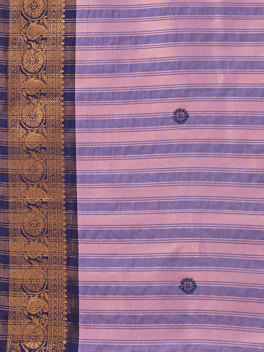 Villagius Jaccard Jaccard Embellished Zari Work Partywear Cotton Silk Purple Colour Aurabutti_Purplenav Saree
