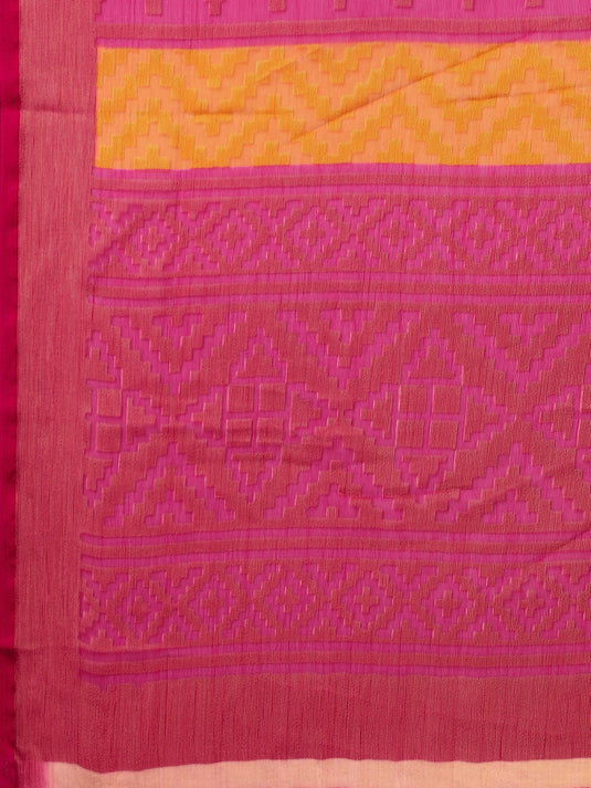 Villagius Printed Zari Border Festive Chiffon Pink Color CF1200_PINK Saree