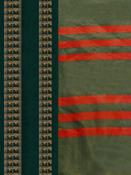 Villagius Woven Zari Border Everyday Cotton Silk Fanta Color DEVAKI_FANTAGREEN Saree