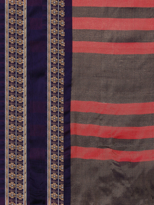 Villagius Woven Zari Border Everyday Cotton Silk Gajari Color DEVAKI_GAJARIBLUE Saree