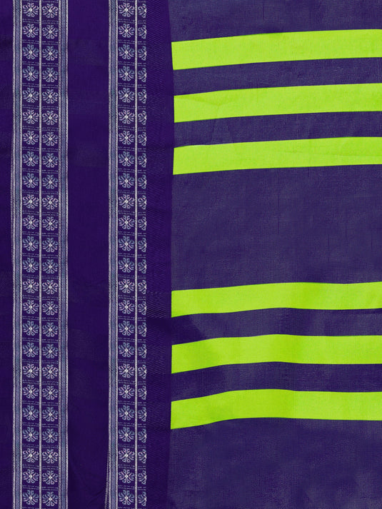 Villagius Woven Zari Border Everyday Cotton Silk Parrot Color DEVAKI_PARROTNAVY Saree