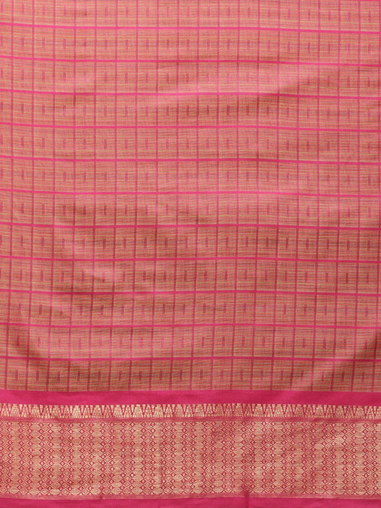 Villagius Jaccard Jaccard Embellished Zari Work Partywear Cotton Silk Pink Colour Shivcheck_Pink Saree